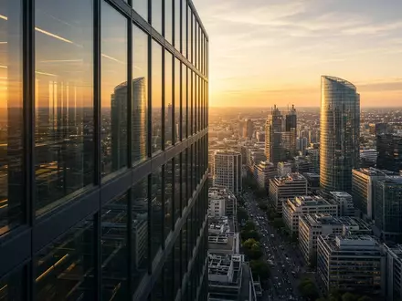 Moderne Bürogebäude in einem europäischen Finanzviertel bei Sonnenaufgang - Foto: über boerse-global.de