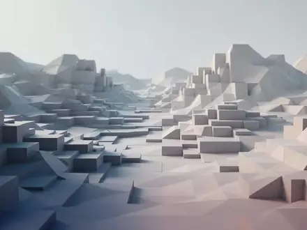 Abstrakte, prozedural generierte Voxel-Landschaften in minimalistischem Design. - Foto: über boerse-global.de