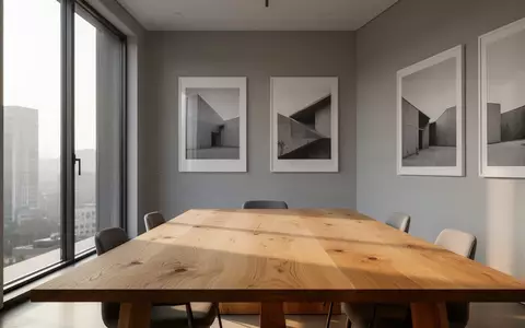 Ein minimalistischer, heller Büroraum mit einem Holztisch bei Tageslicht. - Foto: über boerse-global.de