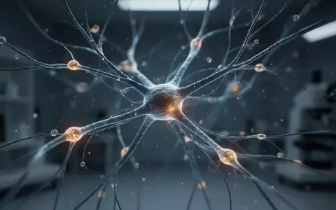 Hochauflösende mikroskopische Aufnahme eines komplexen neuronalen Netzwerks mit leuchtenden Nervenbahnen. - Foto: über boerse-global.de