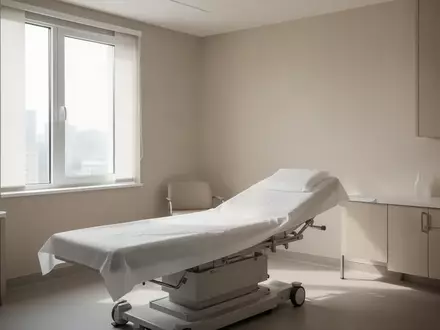 Ein heller, minimalistischer Behandlungsraum in einer rheumatologischen Klinik mit natürlichem Licht. - Foto: über boerse-global.de