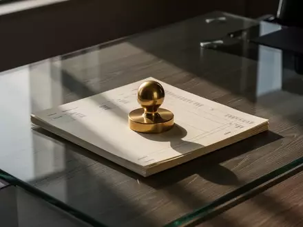 Ein schwerer Messing-Briefbeschwerer auf leeren Finanzunterlagen auf einem minimalistischen Schreibtisch bei natürlichem Licht. - Foto: über boerse-global.de