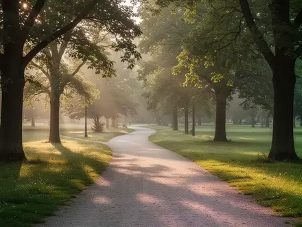 Ein sonniger Pfad in einem grünen Park, der zu Bewegung und körperlicher Aktivität einlädt. - Foto: über boerse-global.de