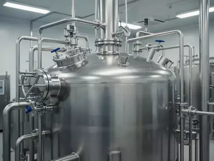 Edelstahl-Bioreaktor in einer modernen Produktionsanlage für Lebensmittel - Foto: über boerse-global.de
