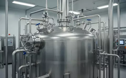 Edelstahl-Bioreaktor in einer modernen Produktionsanlage für Lebensmittel - Foto: über boerse-global.de