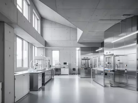 Modernes Forschungsgebäude in Stuttgart mit minimalistischer Architektur und industriellem Design. - Foto: über boerse-global.de