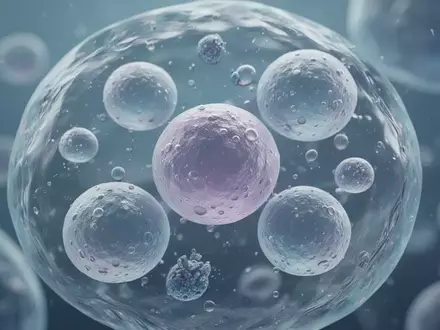 Mikroskopische Ansicht von Lipidtröpfchen in einer biologischen Zelle als Darstellung zellulärer Stoffwechselprozesse. - Foto: über boerse-global.de