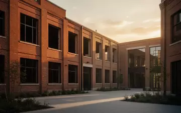 Ein historisches Backsteingebäude mit restaurierter Fassade in der Abendsonne als Beispiel für die Umnutzung von Immobilien. - Foto: über boerse-global.de