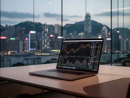 Ein modernes Büro in Hongkong mit Blick auf die Skyline, das die Finanzwelt und den Kryptomarkt symbolisiert. - Foto: über boerse-global.de