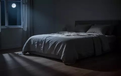 Ein minimalistisch eingerichtetes Schlafzimmer in den frühen Morgenstunden mit sanftem Mondlichteinfall. - Foto: über boerse-global.de