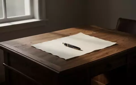 Ein minimalistisches Arbeitszimmer mit einem massiven Eichentisch und einem einzelnen Füllfederhalter auf unbeschriebenem Papier. - Foto: über boerse-global.de