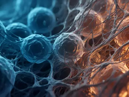 Mikroskopische Aufnahme von zellulären Strukturen in einem biologischen Gewebe unter klinischem Licht. - Foto: über boerse-global.de