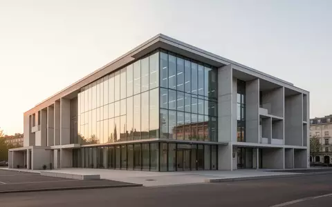 Ein modernes, schlichtes Verwaltungsgebäude mit Glasfassade und architektonisch klaren Linien bei Tageslicht. - Foto: über boerse-global.de