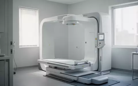 Ein steriler, modern eingerichteter medizinischer Untersuchungsraum mit einem professionellen Körperanalysegerät. - Foto: über boerse-global.de