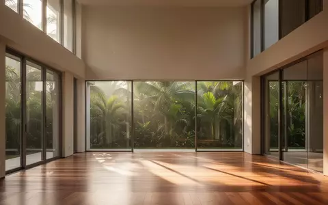 Ein heller, minimalistisch gestalteter Raum mit großen Fenstern und Blick ins Grüne, der eine Atmosphäre der Ruhe ausstrahlt. - Foto: über boerse-global.de