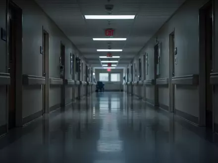 Ein leerer, ruhig beleuchteter Krankenhausflur mit spiegelnden Bodenbelägen und einer sterilen, professionellen Atmosphäre. - Foto: über boerse-global.de