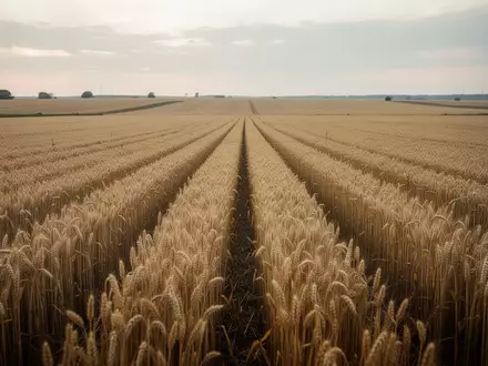 Weites goldenes Weizenfeld unter einem bewölkten Himmel in einer ländlichen Agrarlandschaft. - Foto: über boerse-global.de