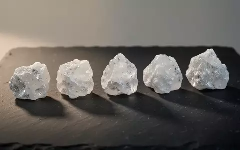 Nahaufnahme von rohen Magnesiumkristallen auf einer dunklen Schieferplatte bei natürlichem Lichteinfall. - Foto: über boerse-global.de