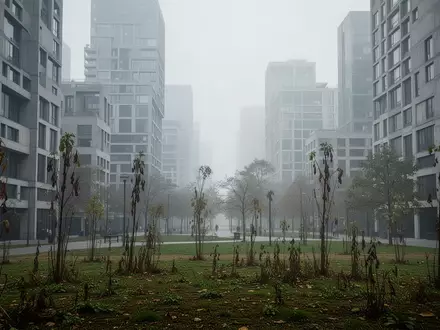 Ein urbanes Stadtbild mit einer Mischung aus grauer Architektur und spärlichen Grünflächen an einem trüben Tag. - Foto: über boerse-global.de