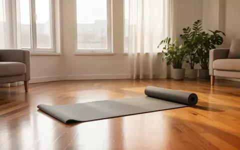 Ein heller, minimalistischer Wohnraum mit einer ausgerollten Yogamatte auf dem Boden bei natürlichem Tageslicht. - Foto: über boerse-global.de