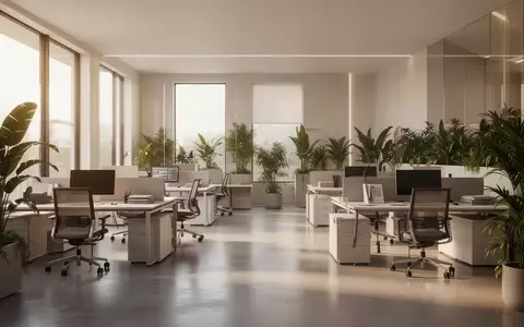 Ein minimalistisch gestaltetes, modernes Büro mit klaren architektonischen Linien und natürlichem Lichteinfall. - Foto: über boerse-global.de