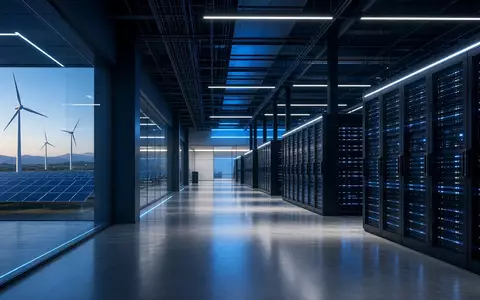 Modernes Rechenzentrum mit leuchtenden Server-Racks als Symbol für digitale Infrastruktur und Energieleistung. - Foto: über boerse-global.de