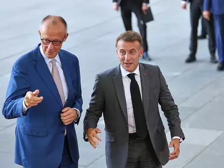Friedrich Merz und Emmanuel Macron (Archiv) - Foto: via dts Nachrichtenagentur