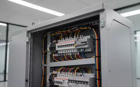Ein sauberer, industrieller Schaltschrank mit ordentlich verlegten Kabeln in einem modernen Gebäude. - Foto: über boerse-global.de