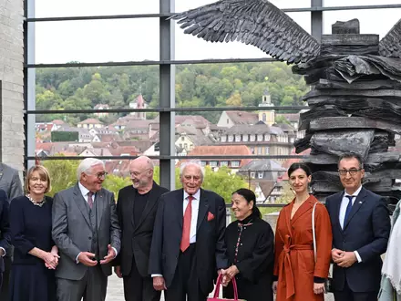 Wiedereröffnung der erweiterten Kunsthalle Würth mit Bundespräsident Frank-Walter Steinmeier. (Foto - aktuell) - Foto: Bernd Weißbrod/dpa
