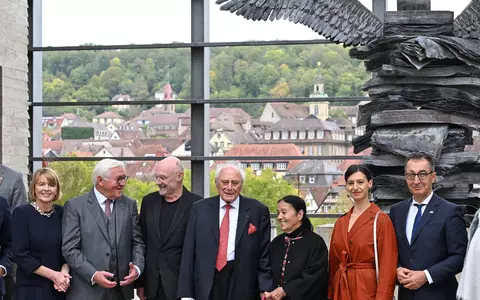 Wiedereröffnung der erweiterten Kunsthalle Würth mit Bundespräsident Frank-Walter Steinmeier. (Foto - aktuell) - Foto: Bernd Weißbrod/dpa