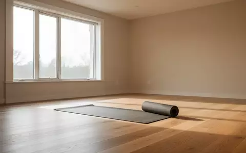 Ein heller, minimalistischer Wohnraum mit einer ausgerollten Yogamatte auf dem Boden bei natürlichem Tageslicht. - Foto: über boerse-global.de