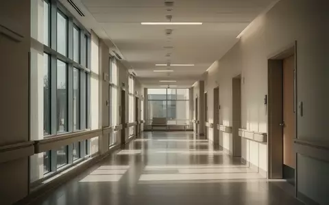Moderner Krankenhausflur mit minimalistischer Architektur und hellem Tageslicht. - Foto: über boerse-global.de