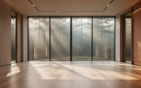 Ein heller, minimalistischer Übungsraum in einem Resilienzzentrum mit bodentiefen Fenstern und Blick in die Natur. - Foto: über boerse-global.de