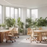 Ein heller, moderner Aufenthaltsraum mit ergonomischen Holzmöbeln und Pflanzen in einer professionellen Arbeitsumgebung. - Foto: über boerse-global.de
