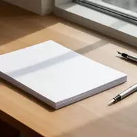 Ein minimalistischer Schreibtisch mit leerem Papier und einem Füllfederhalter bei natürlichem Tageslicht. - Foto: über boerse-global.de
