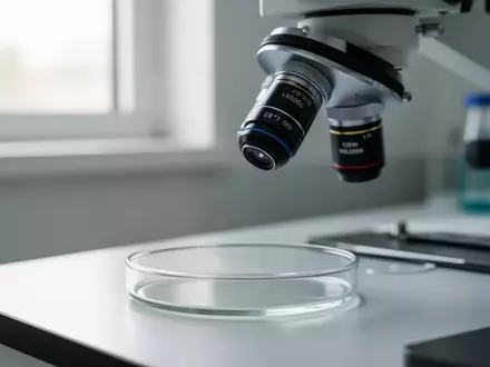 Ein steriler Labortisch mit mikroskopischen Untersuchungsgeräten in einer klinischen Forschungsumgebung. - Foto: über boerse-global.de