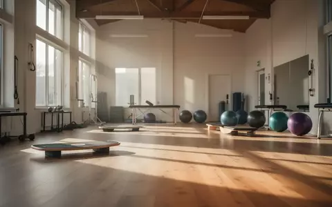 Ein heller, leerer Physiotherapieraum mit Sportgeräten und natürlichem Lichteinfall. - Foto: über boerse-global.de