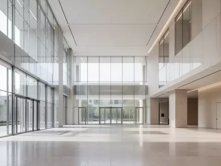 Modernes, helles Interieur eines Kongresszentrums mit minimalistischer Architektur und einfallendem Tageslicht. - Foto: über boerse-global.de