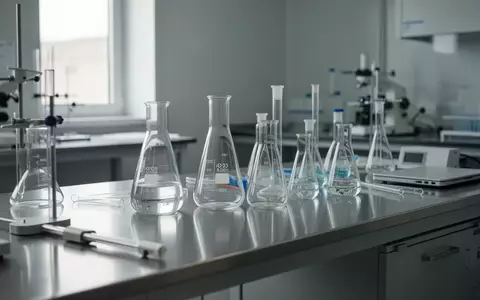 Ein modernes, steriles Labor mit Glasgefäßen auf einer Edelstahlarbeitsfläche bei natürlichem Lichteinfall. - Foto: über boerse-global.de