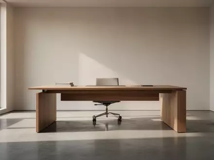Ein minimalistisch gestaltetes, modernes Büro mit klaren Linien und natürlichem Lichteinfall. - Foto: über boerse-global.de