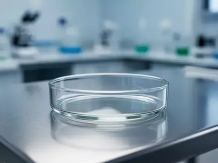 Eine leere Petrischale auf einem Labortisch, die die wissenschaftliche Erforschung des menschlichen Mikrobioms symbolisiert. - Foto: über boerse-global.de