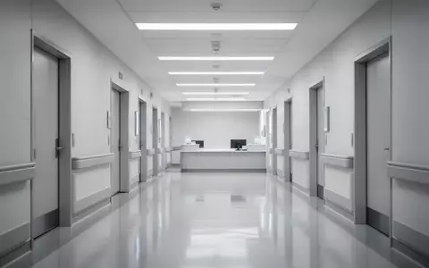 Ein leerer, modern gestalteter Krankenhausflur mit hellen Bodenbelägen und diffuser Beleuchtung. - Foto: über boerse-global.de