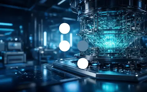 Abstrakte Darstellung eines Quantencomputer-Prozessors in einer futuristischen Laborumgebung mit kühler Beleuchtung. - Foto: über boerse-global.de