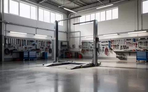 Leere, aufgeräumte Kfz-Werkstatt mit einer Hebebühne in einer hellen Industriehalle. - Foto: über boerse-global.de