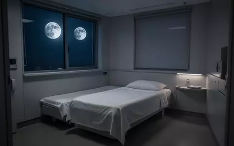 Ein ruhiges, modern eingerichtetes Schlaflabor bei Nacht mit einem unbenutzten Bett in einer minimalistischen Umgebung. - Foto: über boerse-global.de