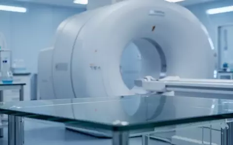 Ein klinischer, steriler Forschungsraum mit einem Teil eines MRT-Geräts im Hintergrund, der eine präzise wissenschaftliche Umgebung symbolisiert. - Foto: über boerse-global.de
