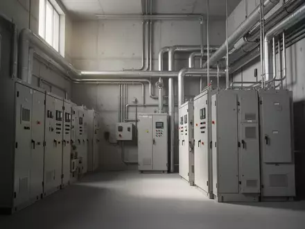 Ein technischer Industrieraum mit metallischen Schaltschränken und Leitungen in einer Infrastrukturanlage. - Foto: über boerse-global.de