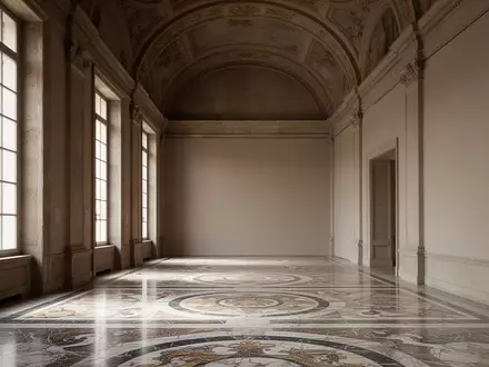 Ein lichtdurchfluteter, leerer Saal in einer historischen Kunstgalerie mit hohen Decken und Marmorboden. - Foto: über boerse-global.de