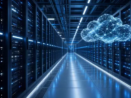 Abstrakte Darstellung moderner Hochleistungs-Rechenzentren und Cloud-Infrastruktur mit atmosphärischer Beleuchtung. - Foto: über boerse-global.de