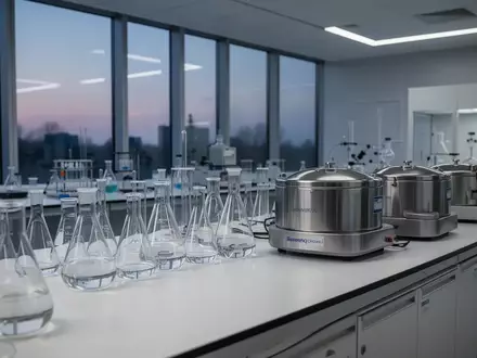 Ein modernes, leeres Labor mit wissenschaftlichen Geräten in einer ruhigen, professionellen Umgebung. - Foto: über boerse-global.de